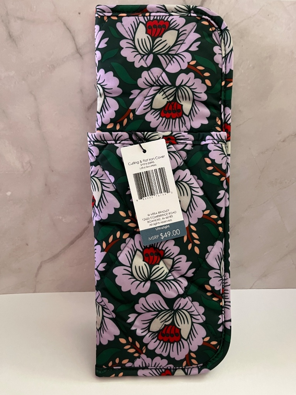 Vera Bradley Ultralight Lotus Sea Moss Lay Flat Backpack & Organizer Travel Set - Picture 10 of 15